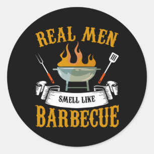Sticker Rond Véritable Odeur Comme Barbecue Barbecue Grill Cook