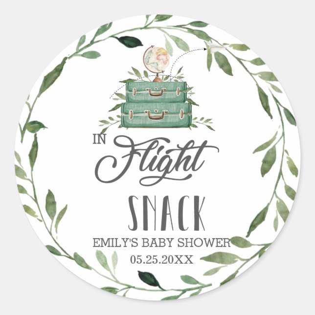 Sticker Rond Véritable Valise D'Aventure En Vol Snack Favoriser (Devant)