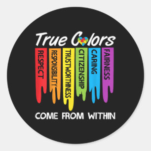 Sticker Rond Véritables couleurs Puzzle Coeur Autisme Inspirati