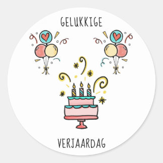 Sticker Rond Verjaardag | Joyeux anniversaire