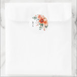 Sticker Rond Verona Sunset Bright Orange Moderne Mariage Floral<br><div class="desc">Célébrez votre journée spéciale avec cet élégant autocollant d'enveloppe de mariage,  qui présente une belle aquarelle design florale dans des tons doux pêche,  corail et rougis. Parfait pour un thème romantique et inspiré du jardin. Pour la personnalisation ou des produits supplémentaires avec ce design,  n'hésitez pas à me contacter.</div>