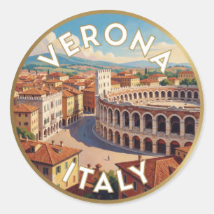 Sticker Rond Vérone Italie Scène de voyage historique ☀️