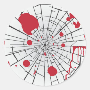 Sticker Rond verre brisé d'halloween