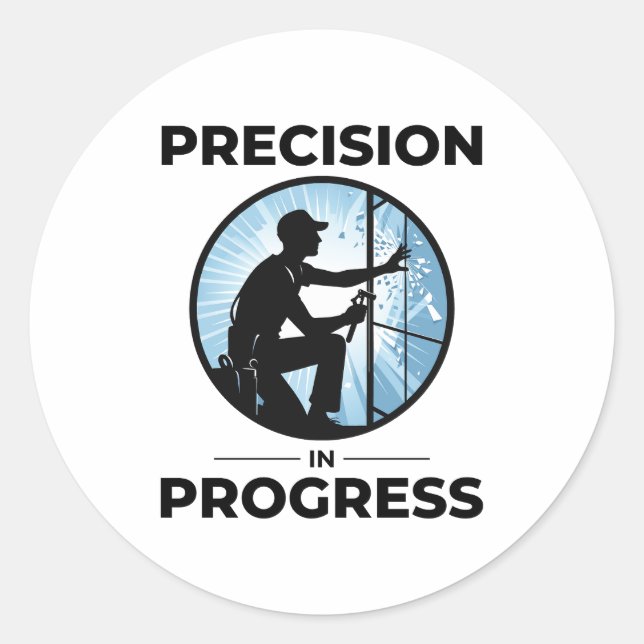 Sticker Rond Verre de fenêtre Glazier Fitting Vitrage (Devant)