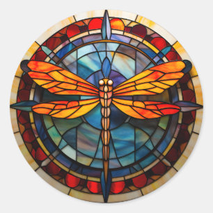 Sticker Rond verre de libellule