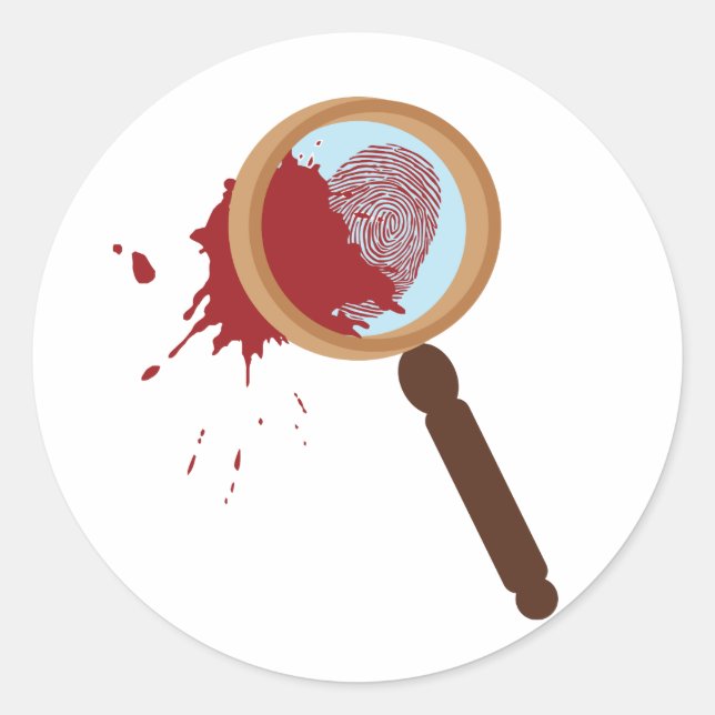 Sticker Rond Verre de nivellement détective (Devant)