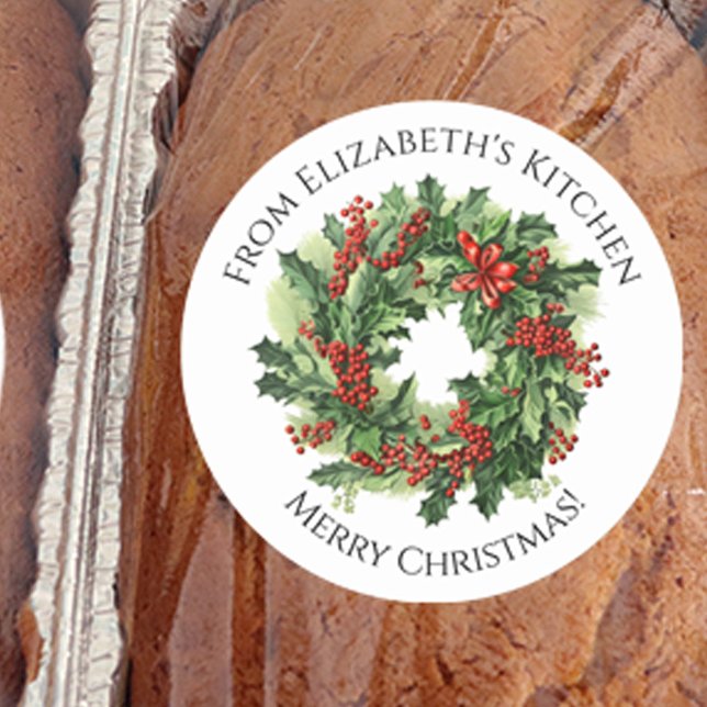 Sticker Rond Verre de Noël Cadeau alimentaire maison (Créateur téléchargé)