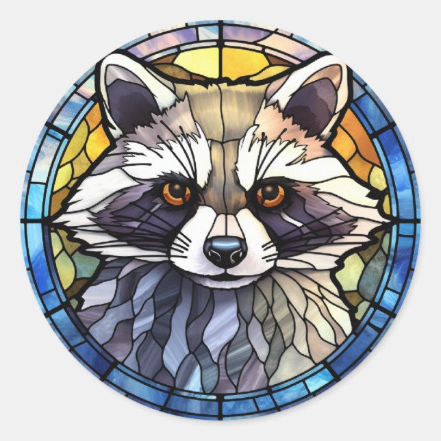 Sticker Rond Verre doux Frisky Raccoon (Devant)