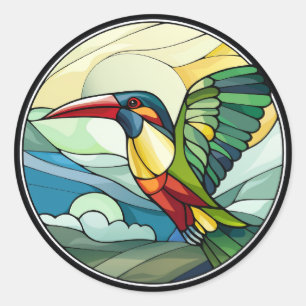 Sticker Rond Verre doux Toucan Bird