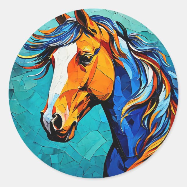 Sticker Rond Verre teinté de cheval (Devant)