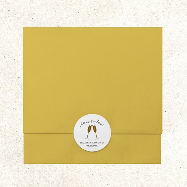 Sticker Rond Verres à champagne À l'amour (Créateur téléchargé)