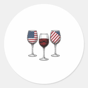 Sticker Rond Verres à vin patriotiques dessin de t-shirt vector