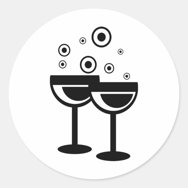 Sticker Rond Verres Champagne (Devant)