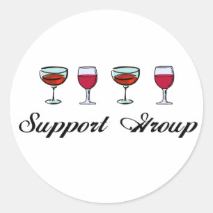 Sticker Rond Verres de vin de groupe de soutien