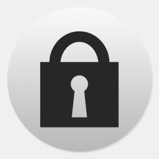 Sticker Rond Verrouiller. Icône Top Secret ou Confidential.