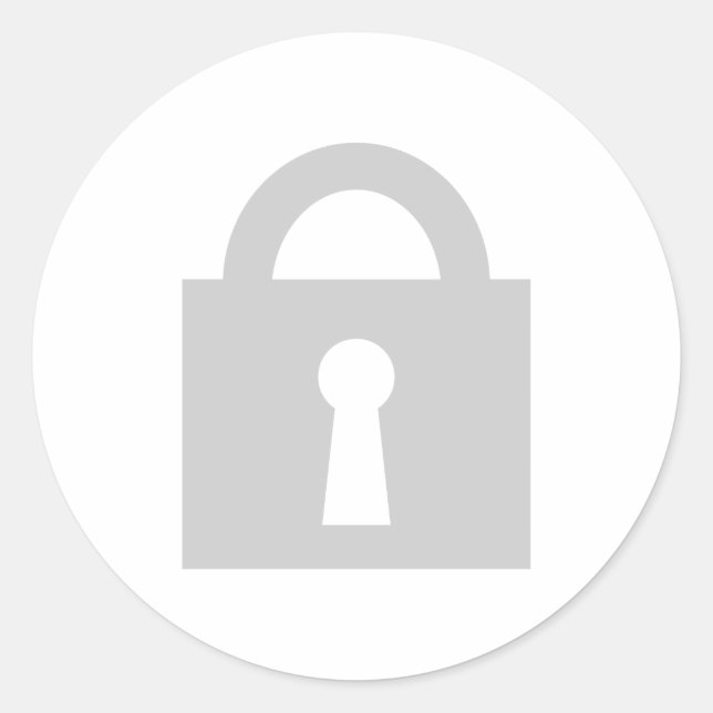 Sticker Rond Verrouiller. Icône Top Secret ou Confidential. (Devant)