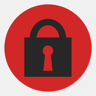 Sticker Rond Verrouiller. Icône Top Secret ou Confidential.