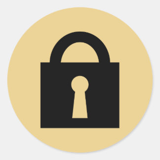Sticker Rond Verrouiller. Icône Top Secret ou Confidential.