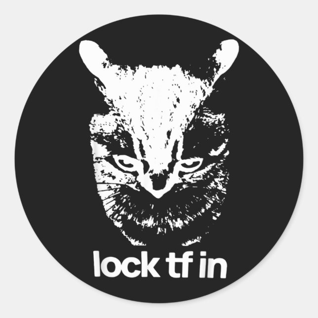 Sticker Rond Verrouiller TF dans Citation de graphiques de mème (Devant)