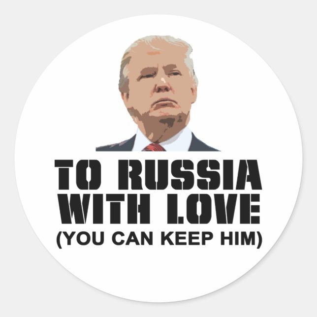 Sticker Rond Vers la Russie avec amour (Devant)