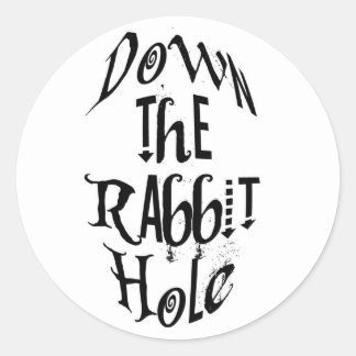 Sticker Rond Vers le bas du trou de lapin