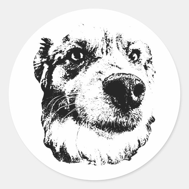 Sticker Rond Vers le haut (Devant)