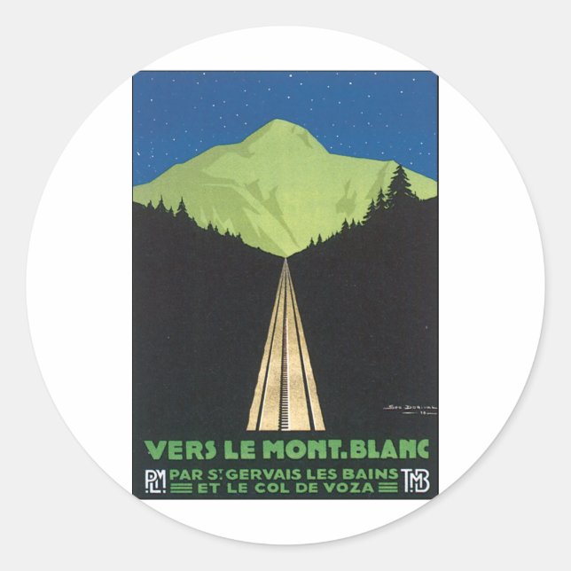 Sticker Rond Vers le Mont Blanc (Devant)
