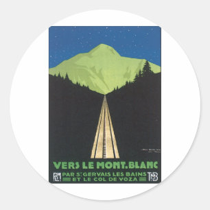 Sticker Rond Vers le Mont Blanc