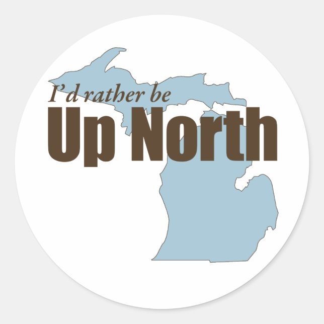 Sticker Rond Vers le nord - Michigan (Devant)