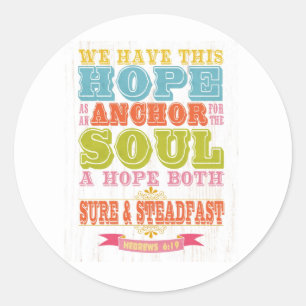 Sticker Rond Vers scriptural chrétien de bible - 6h19 hébreu