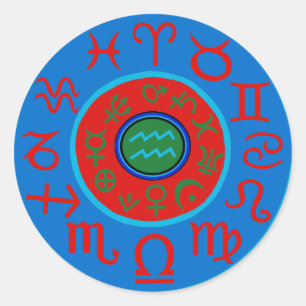 Sticker Rond Verseau Astrologie Zodiaque