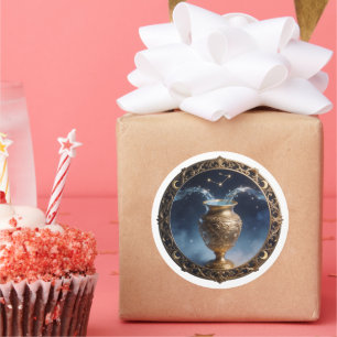 Sticker Rond Verseau Zodiaque Porteur d'Eau