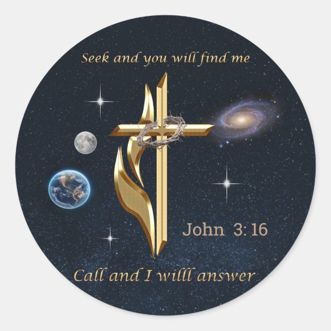 Sticker Rond verset biblique (Devant)