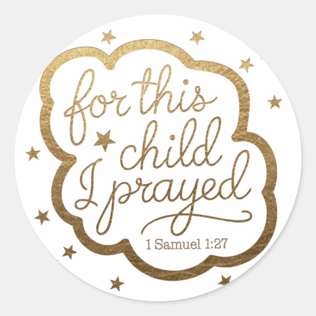 Sticker Rond verset biblique de 1 Samuel 1:27 (Devant)