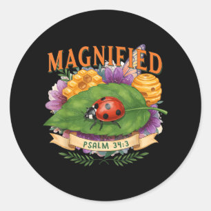 Sticker Rond Verset de la Bible chrétienne magnifié Été Vibes R
