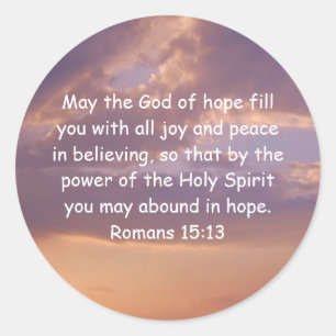 Sticker Rond Versets de la Bible Citation Romains 15:13