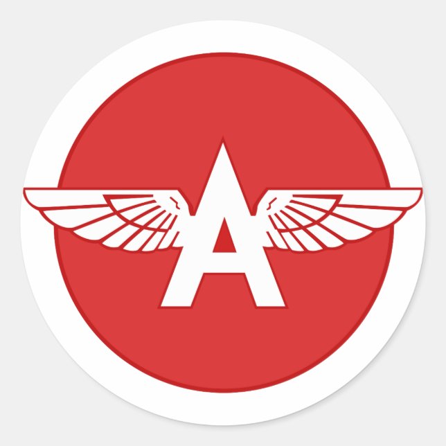 Sticker Rond Version cercle rouge essence Flying A plat (Devant)