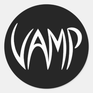 Sticker Rond Version texte Vamp (noir/blanc)