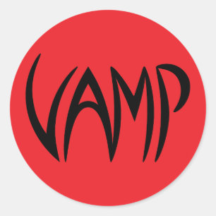 Sticker Rond Version Texte Vamp (rouge/noir)