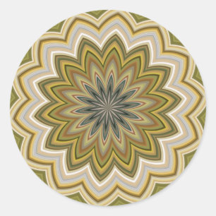Sticker Rond Vert Abstrait