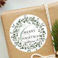 Vert & blanc Fleur sauvage moderne Wreath Noël