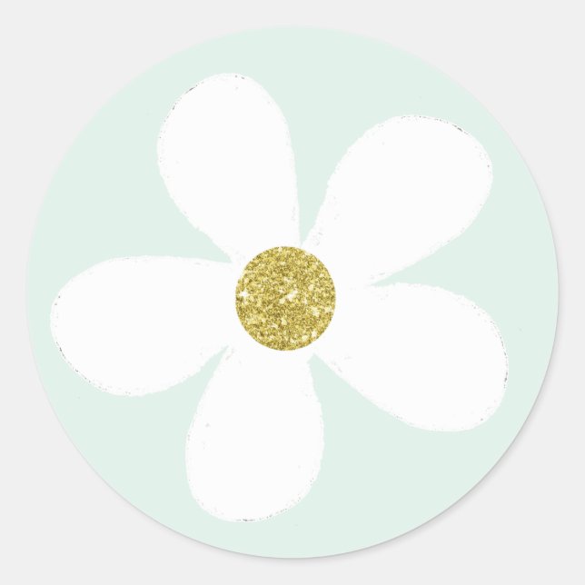 Sticker Rond Vert Blanc Simple Maisy Or (Devant)