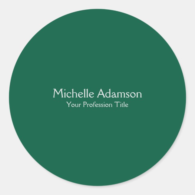 Sticker Rond Vert Couleur Professionnel Plat Moderne (Devant)