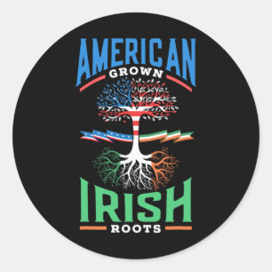 Sticker Rond Vert de la Saint-Patrick à racines irlandaises cul
