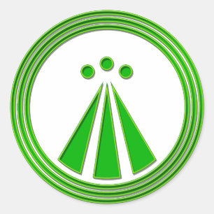 Sticker Rond Vert de néon de symbole d'OBOD