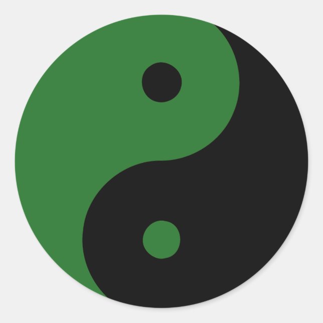 Sticker Rond Vert de Taijitu de Chinois de signe de Taoism de (Devant)