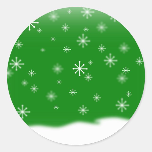 STICKER ROND VERT DES DRAPEAUX DE NEIGE (Devant)