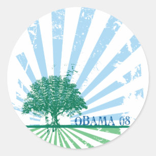 Sticker Rond Vert d'Obama