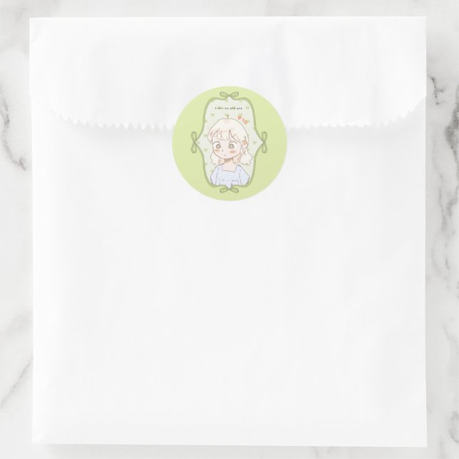 Sticker Rond Vert doux (Sac)