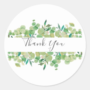 Sticker Rond Vert Eucalyptus Garland Merci Favoriser